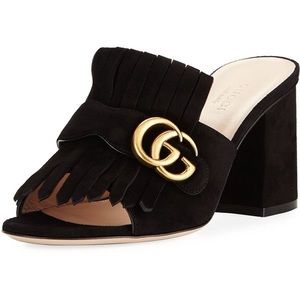 Gucci Marmont Suede Heels